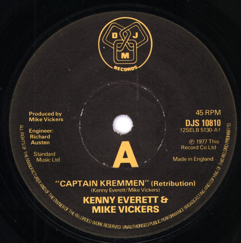 Kenny Everett And Mike Vickers - Captain Kremmen - 7 Inch