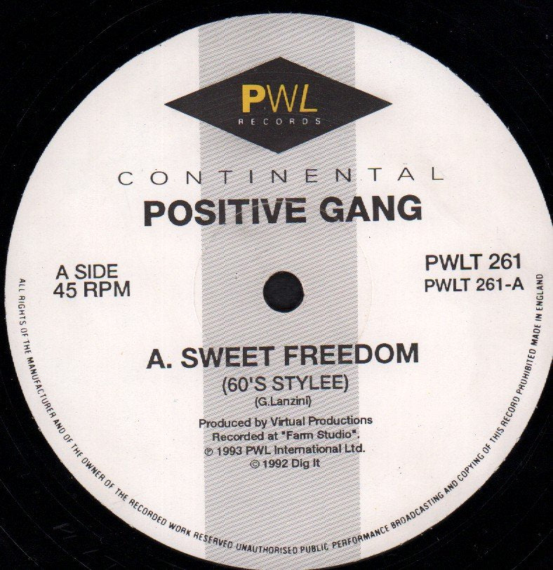 Positive Gang - Sweet Freedom - 12 Inch