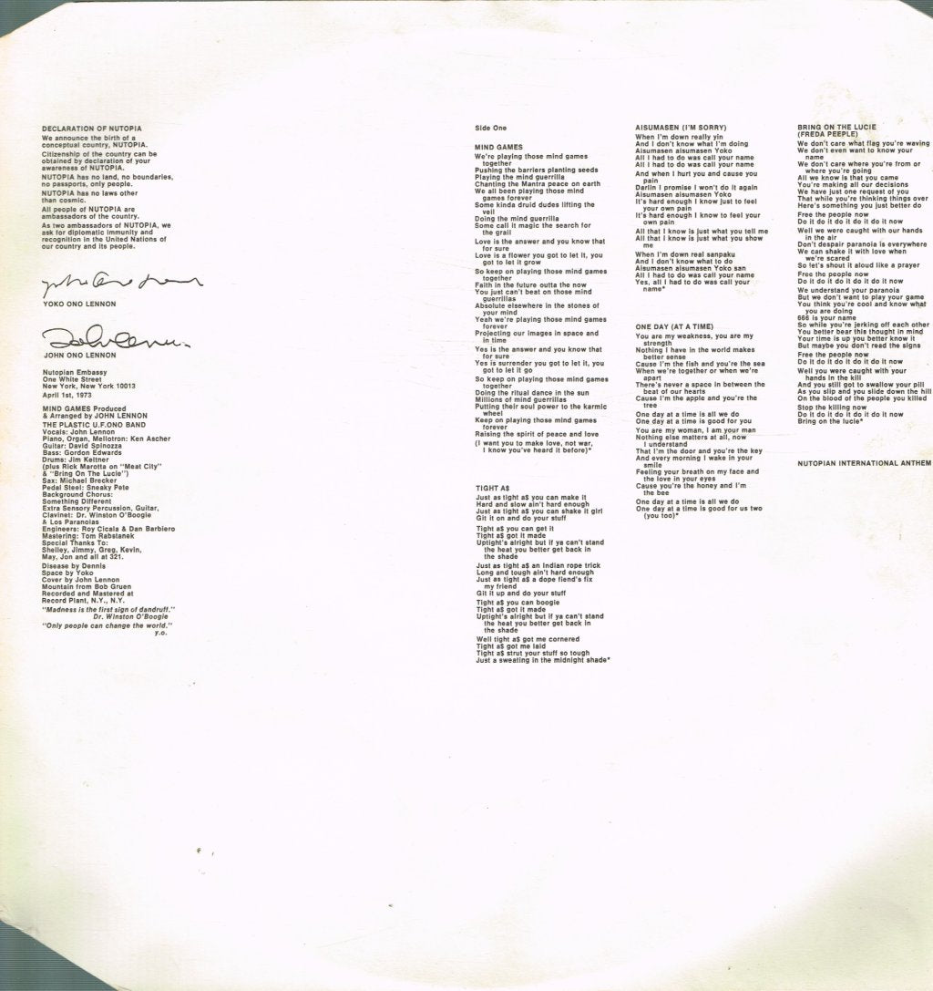 John Lennon - Mind Games - Lp