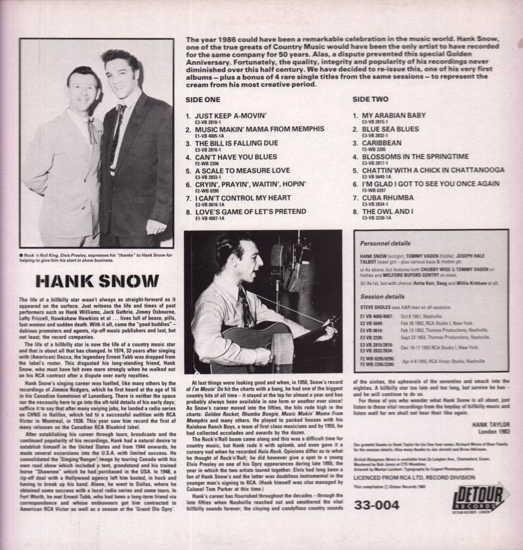 Hank Snow - Just Keep A Movin' - Lp