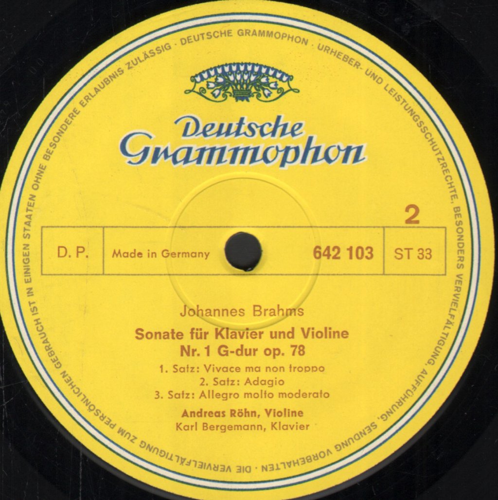 Andreas Rohn / Karl Bergemann - Handel Debussy Brahms - Lp
