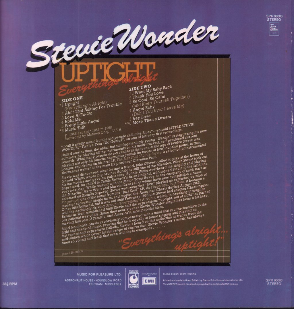 Stevie Wonder - Uptight - Lp