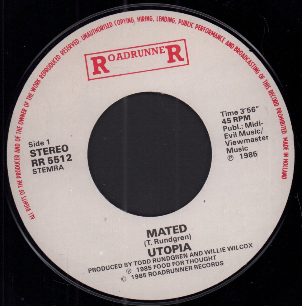Utopia (Todd Rundgren) - Mated - 7 Inch