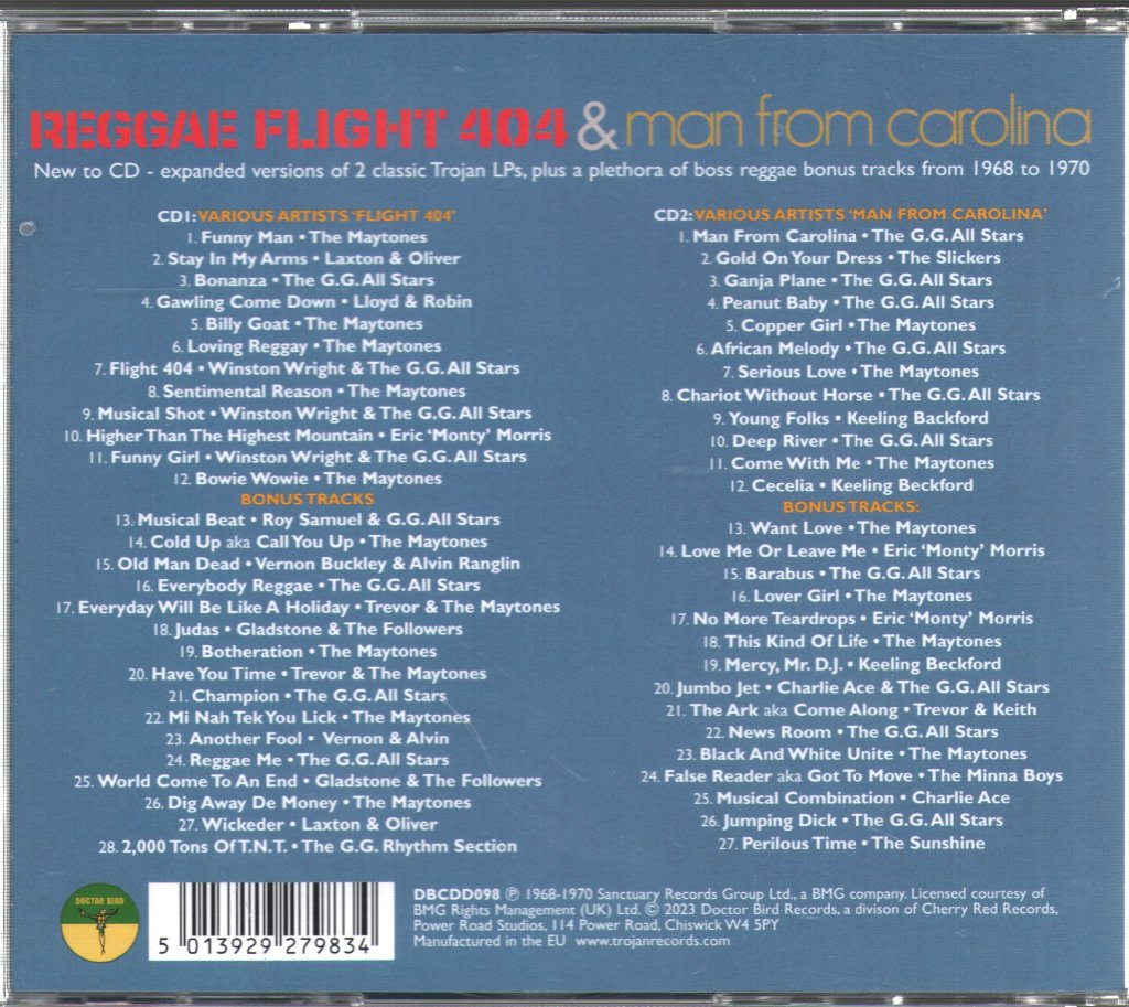 Various Artists - Reggae Flight 404 & Man From Carolina - Double Cd