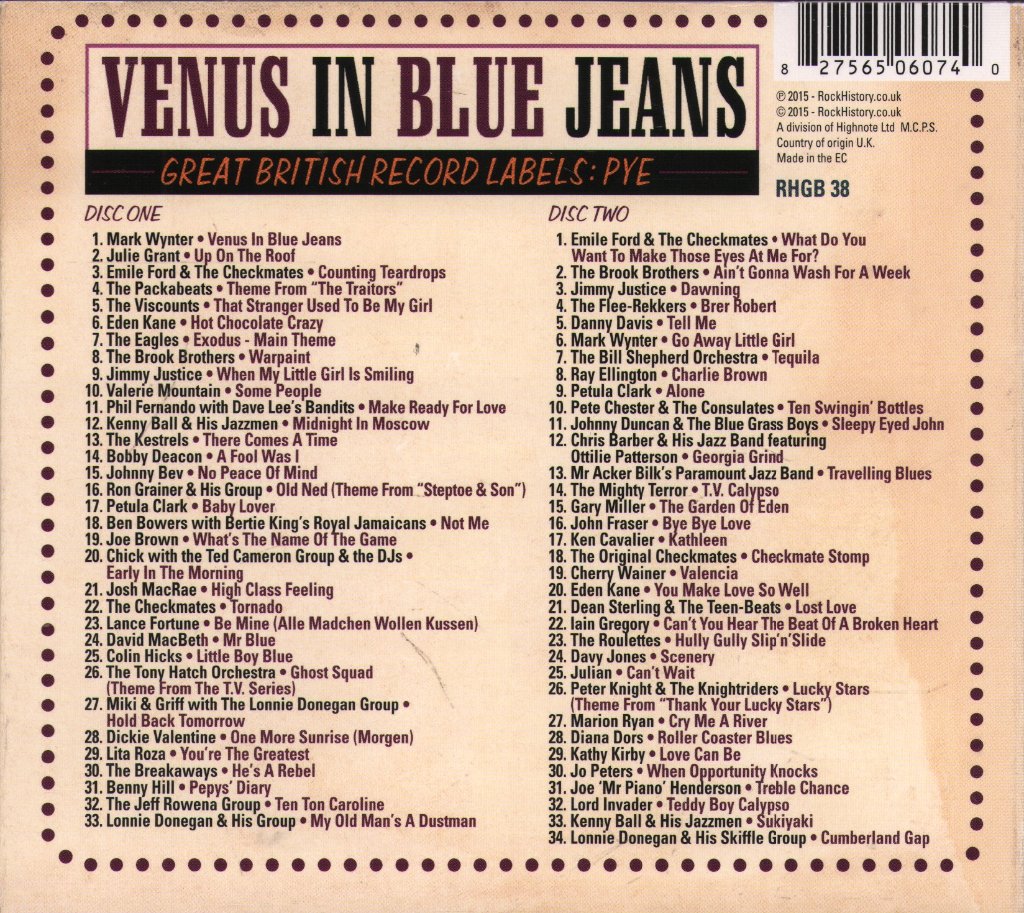 Various Artists - Venus In Blue Jeans - Great British Record Labels: Pye - Double Cd