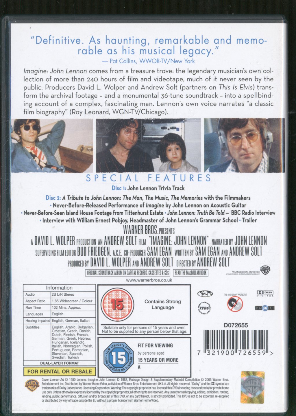 John Lennon - Imagine - Double Dvd