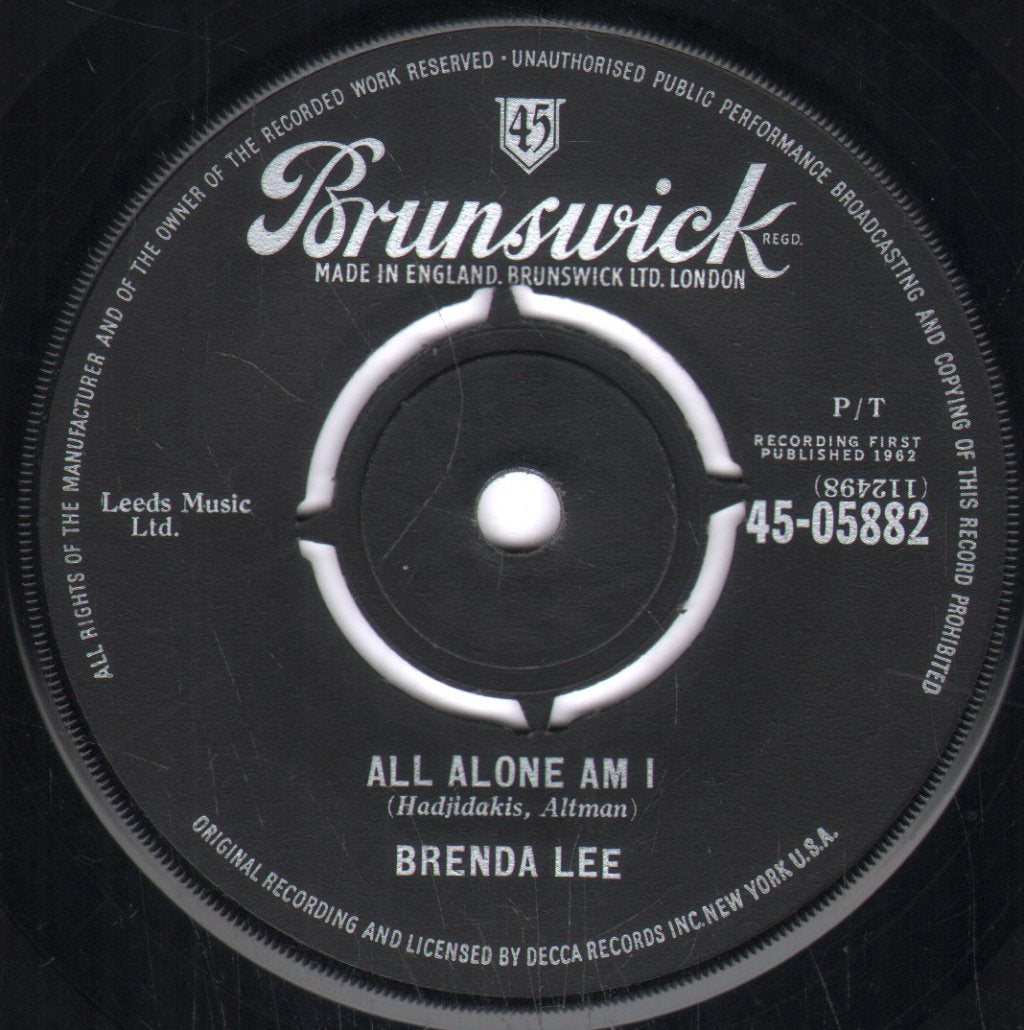 Brenda Lee - All Alone Am I - 7 Inch