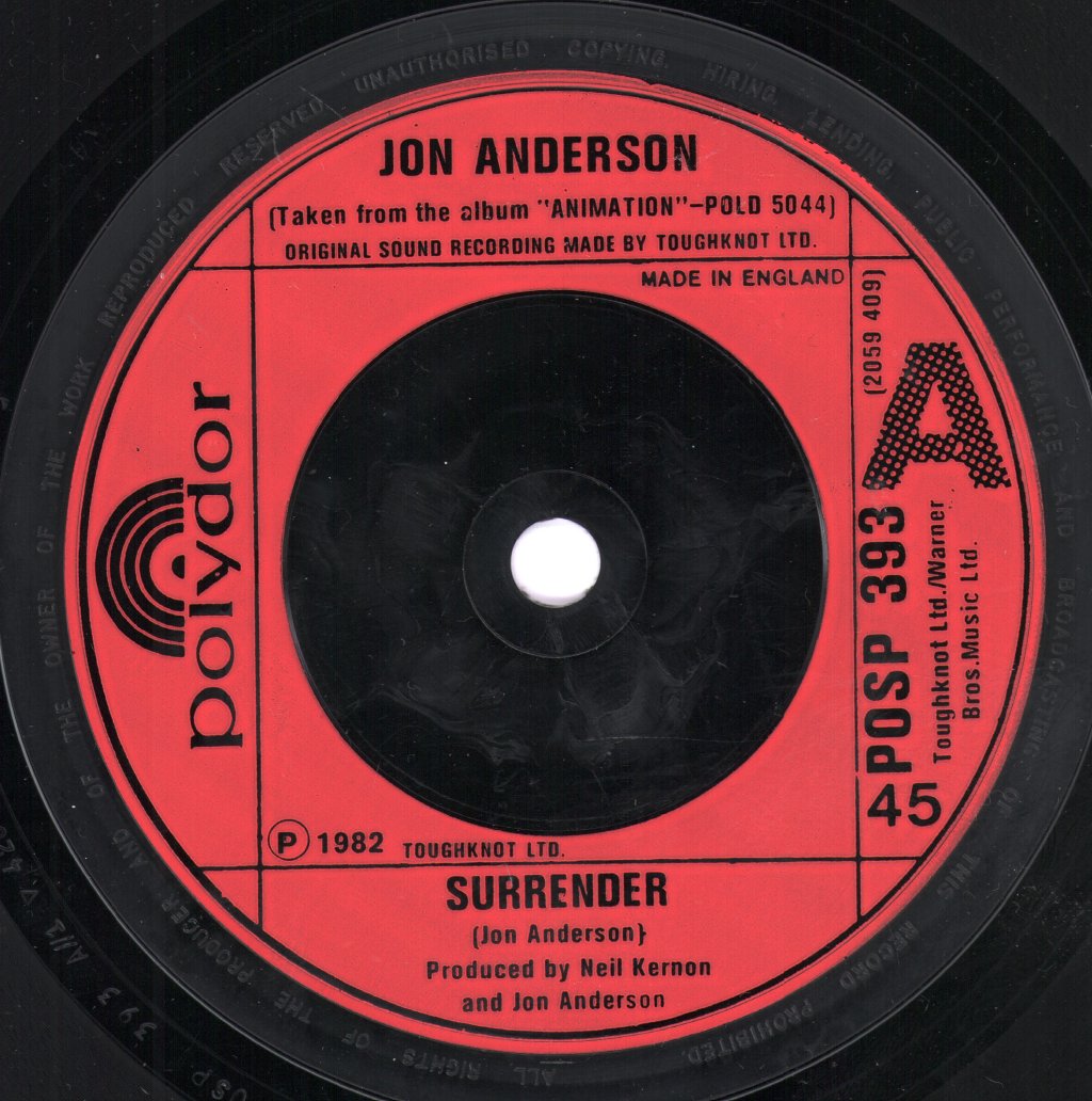 Jon Anderson - Surrender - 7 Inch