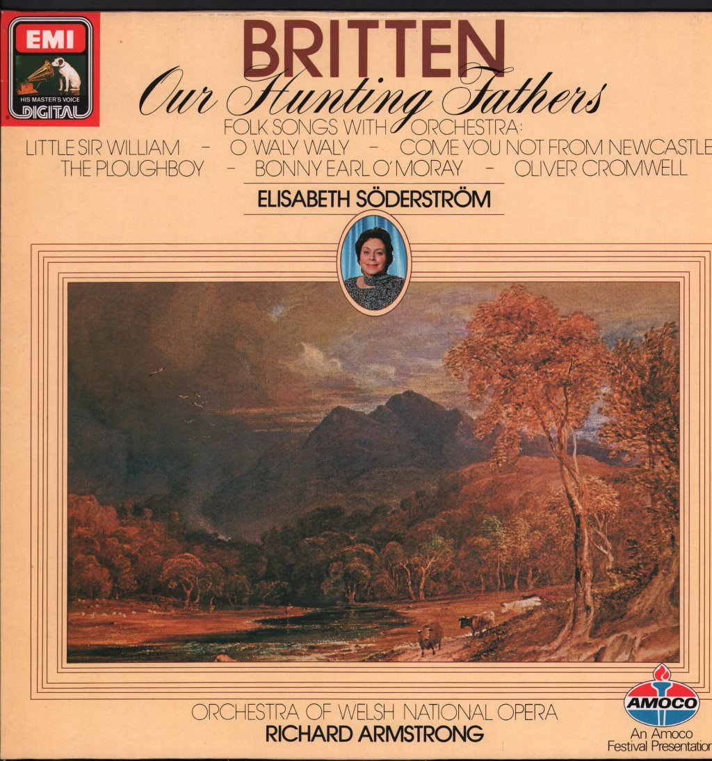 Elisabeth Soderstrom / Richard Armstrong / Orchestra Of Welsh National Opera - Britten - Our Hunting Fathers - Folk Songs With Orchestra - Lp
