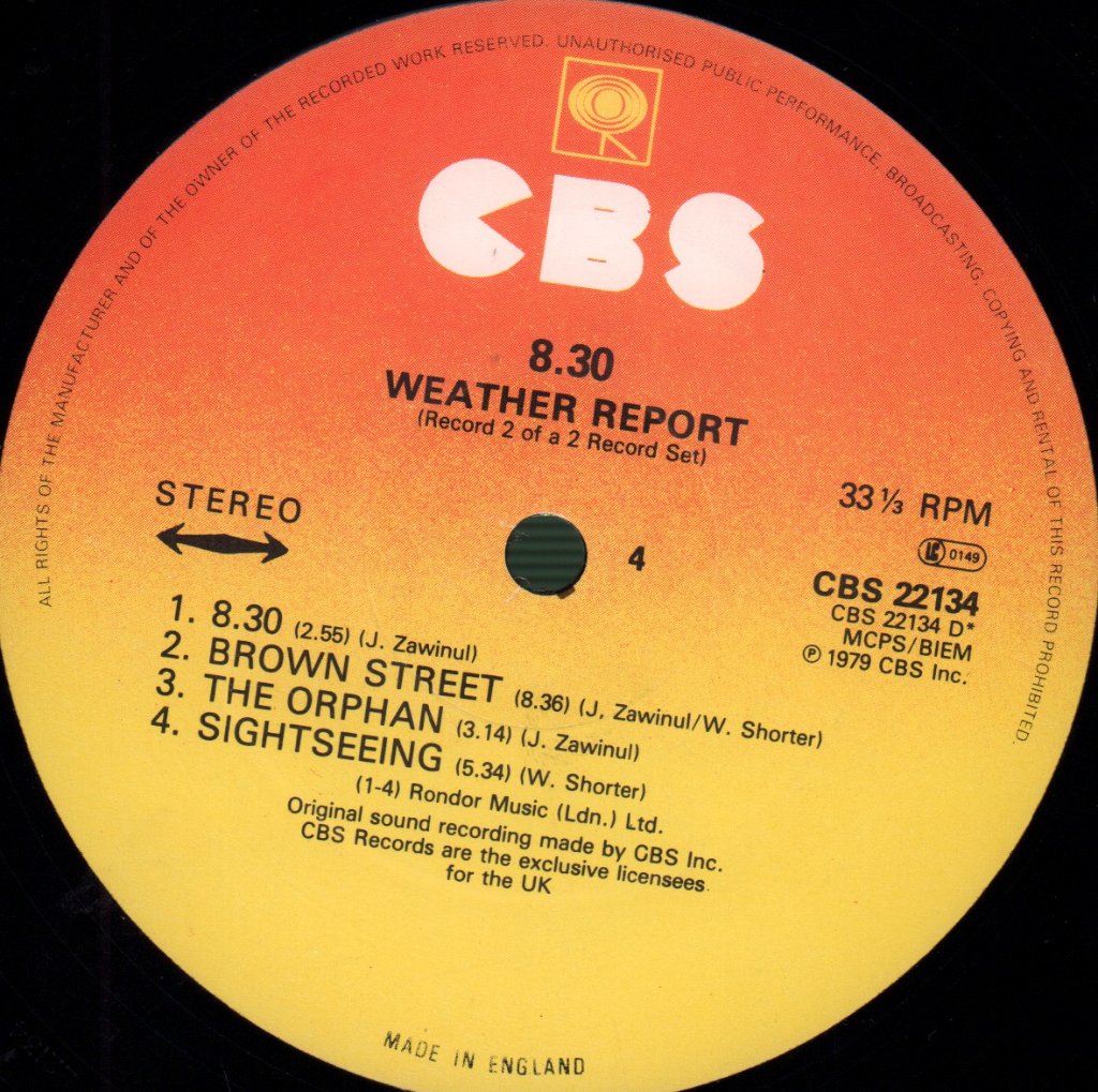 Weather Report - 8:30 - Double Lp