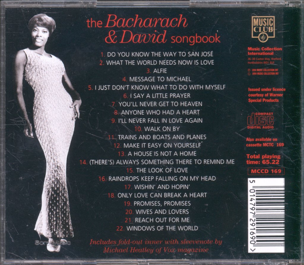 Dionne Warwick - Dionne Warwick Sings The Bacharach & David Songbook - Cd