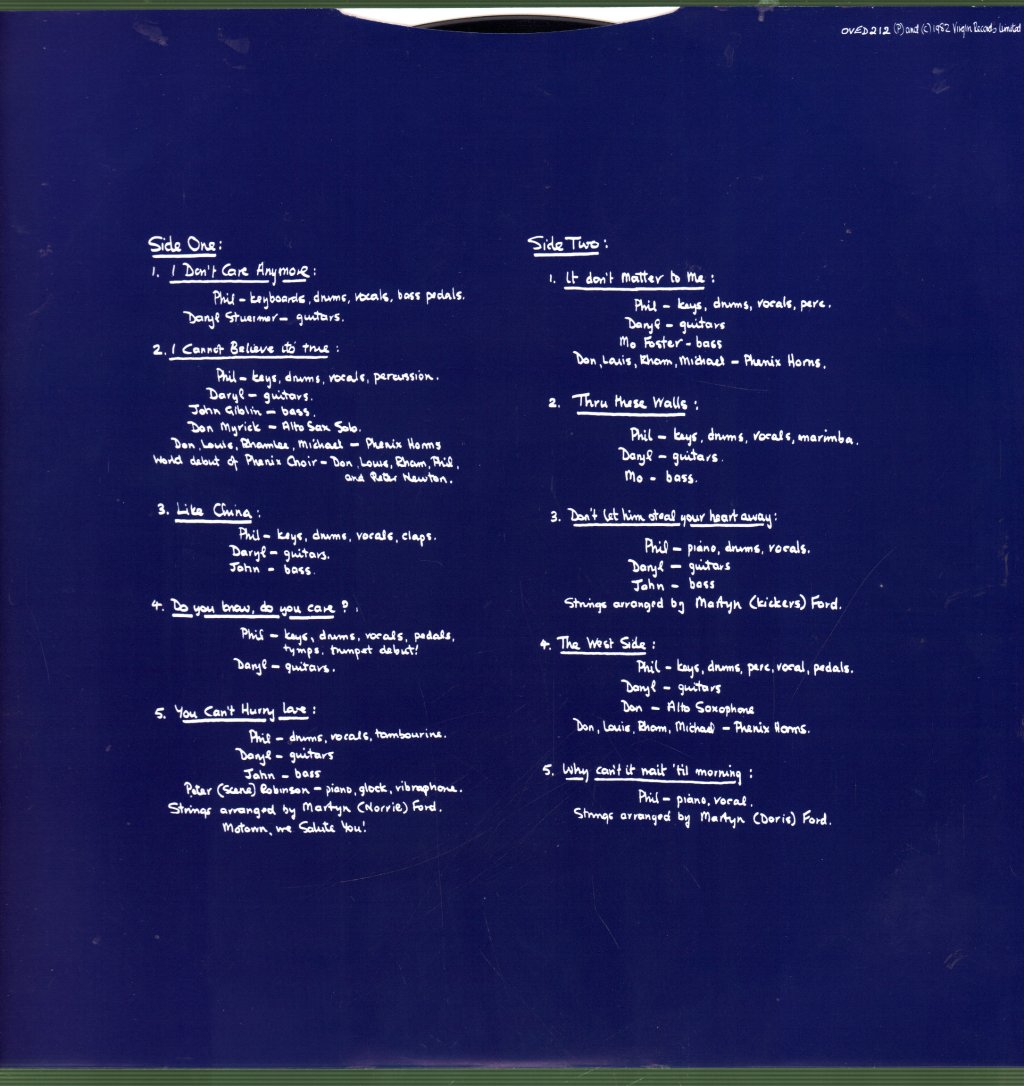 Phil Collins - Hello, I Must Be Going - Lp