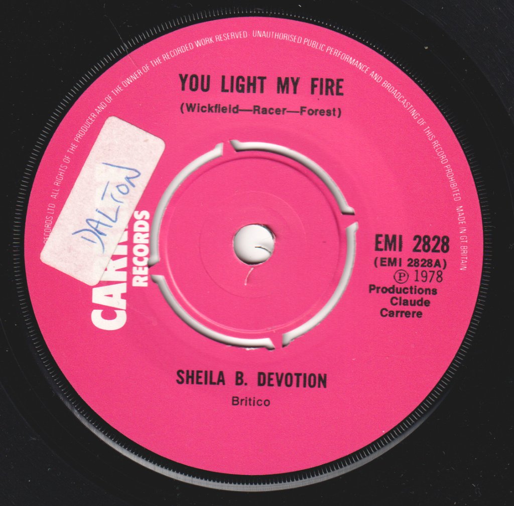 Sheila B.Devotion - You Light My Fire - 7 Inch