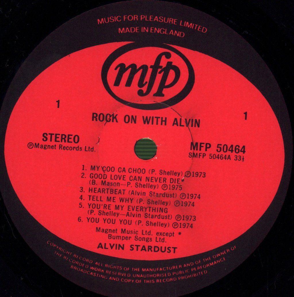 Alvin Stardust - Rock On With Alvin - Lp