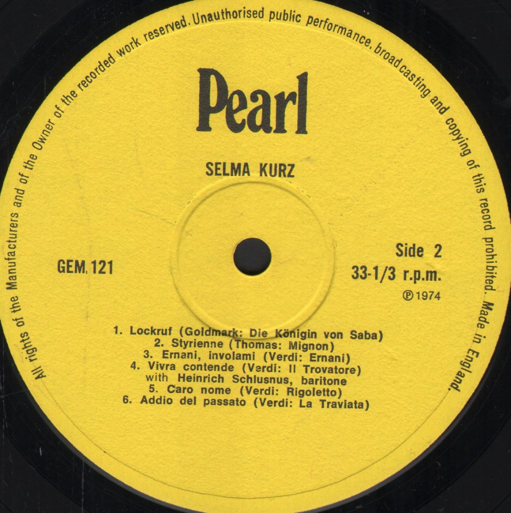 Selma Kurz - Recordings Chosen By Her Daughter Desi Halban - Double Lp
