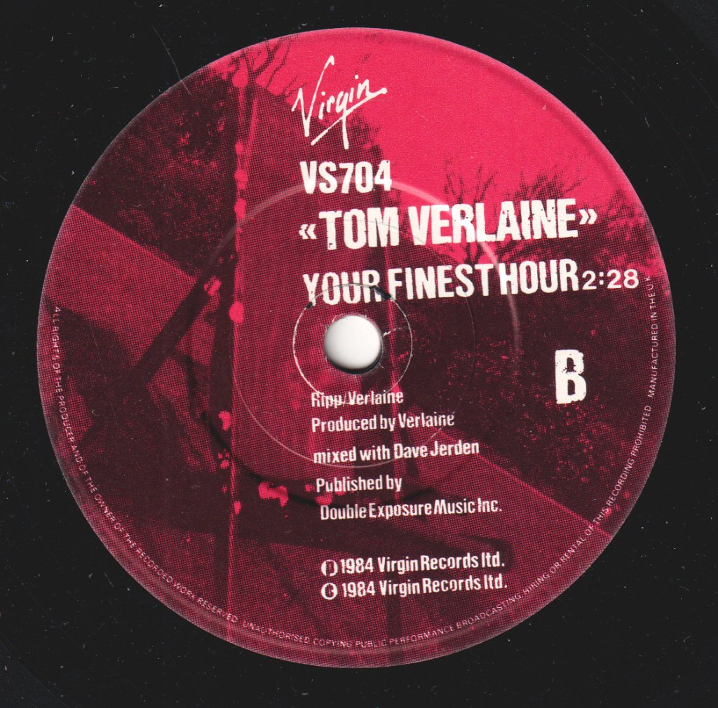 Tom Verlaine - Five Miles Of You - 7 Inch