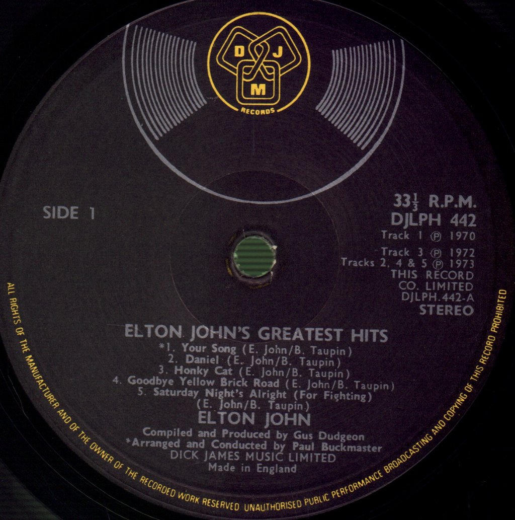 Elton John - Greatest Hits - Lp
