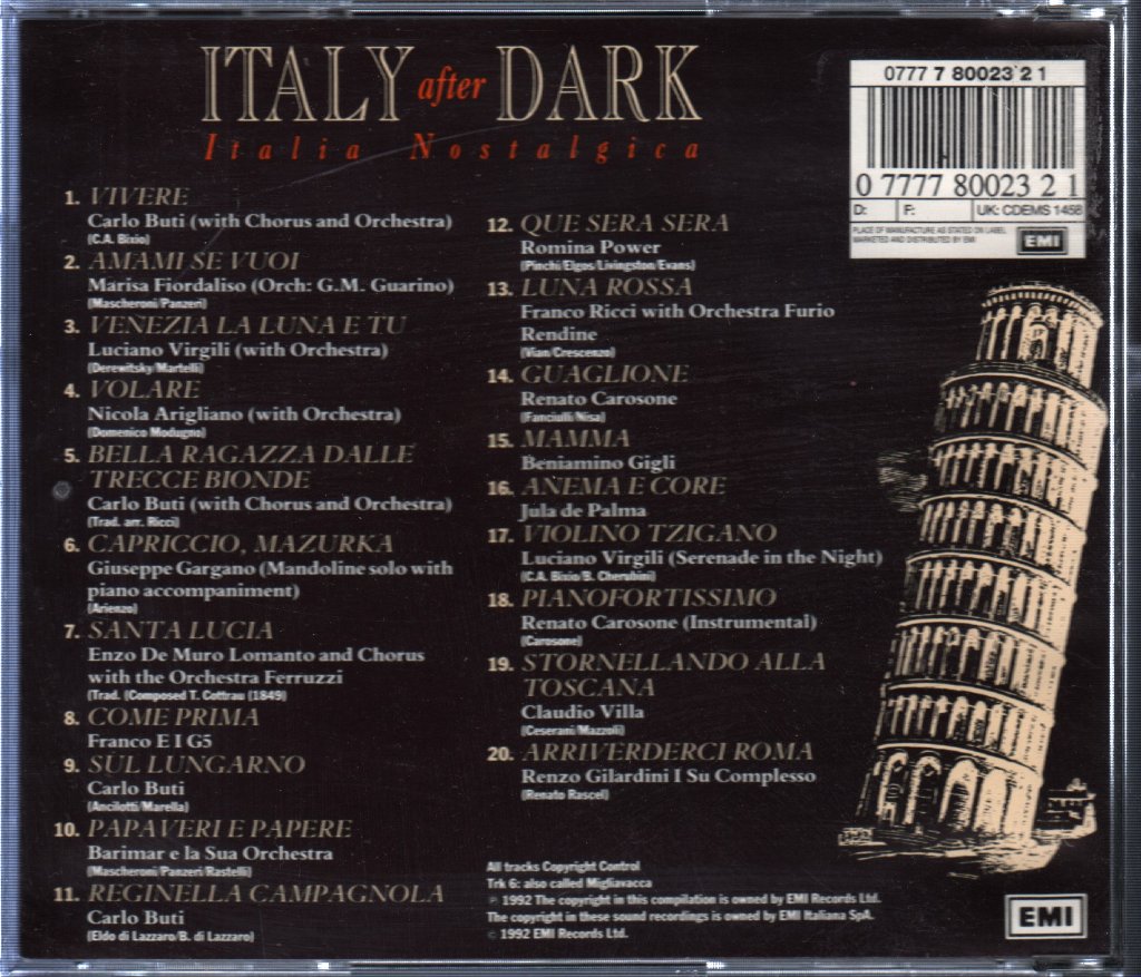 Various Artists - Italy After Dark - Italia Nostalgica - Cd