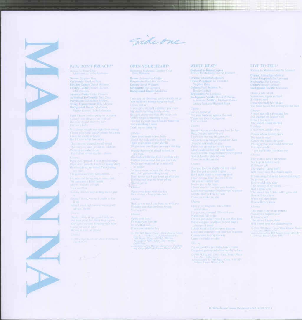 Madonna - True Blue - Lp