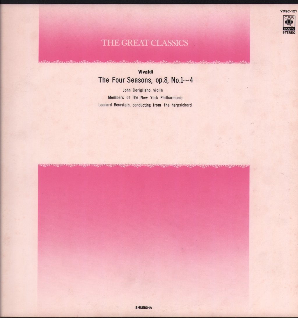 John Corigliano / Members of New York Philharmonic / Leonard Bernstein - Vivaldi - Four Seasons, Op 8 No.1 - 4 - Lp