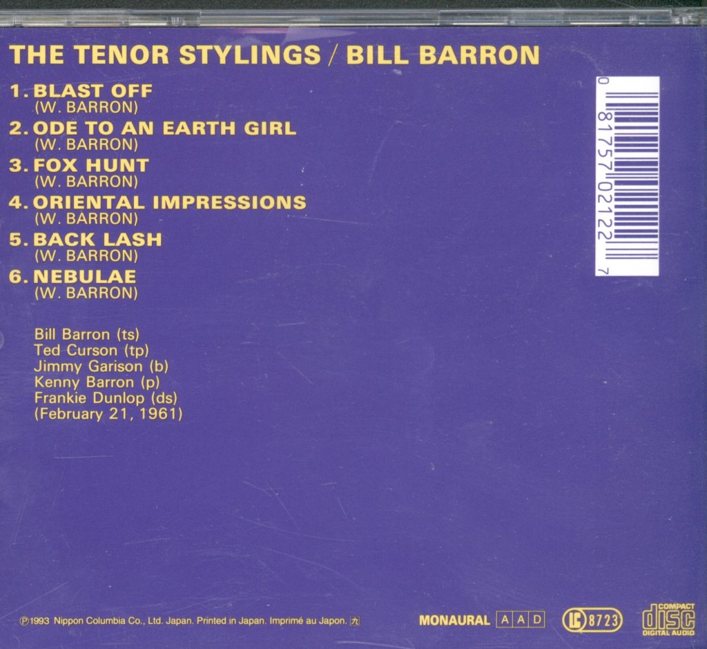 Bill Byron - Tenor Stylings Of - Cd