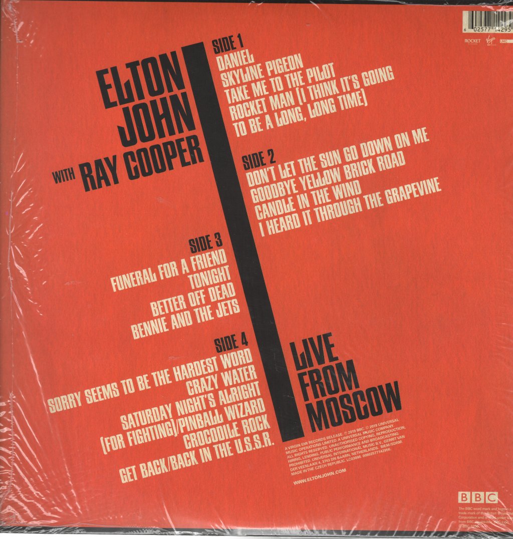 Elton John With Ray Cooper - Live From Moscow - Double Lp