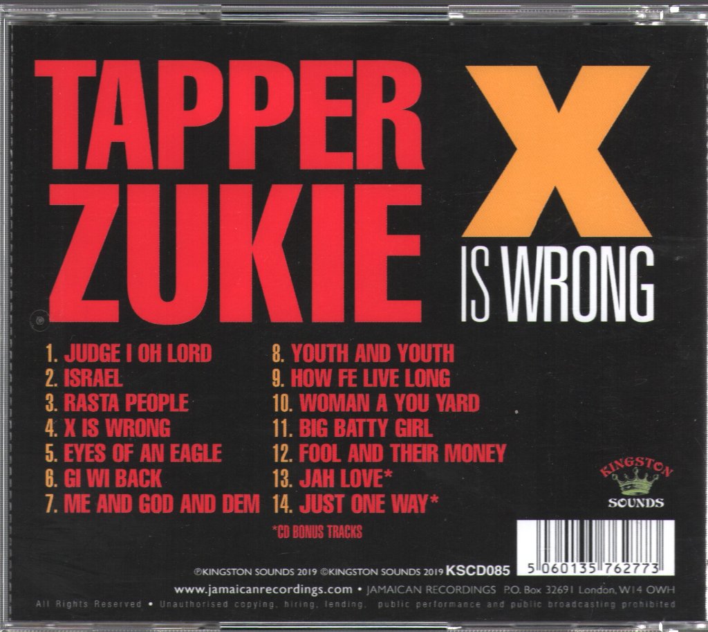 Tapper Zukie - X Is Wrong - Cd