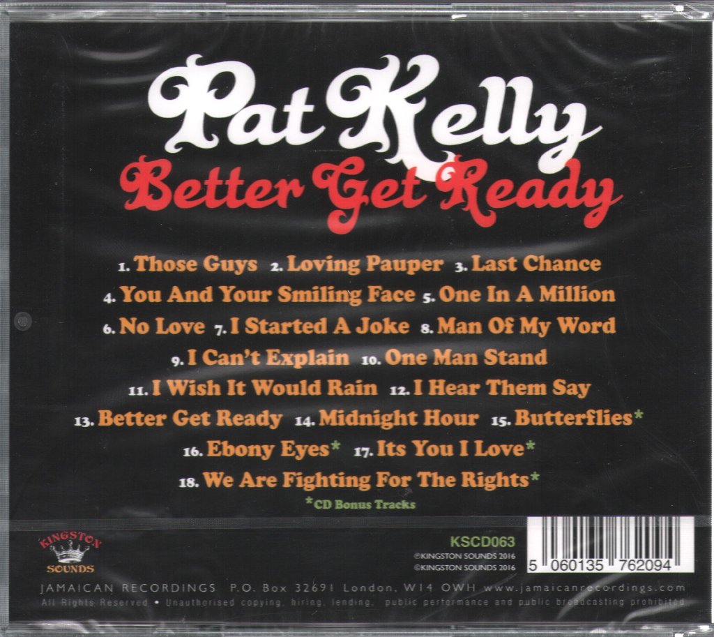 Pat Kelly - Better Get Ready - Cd