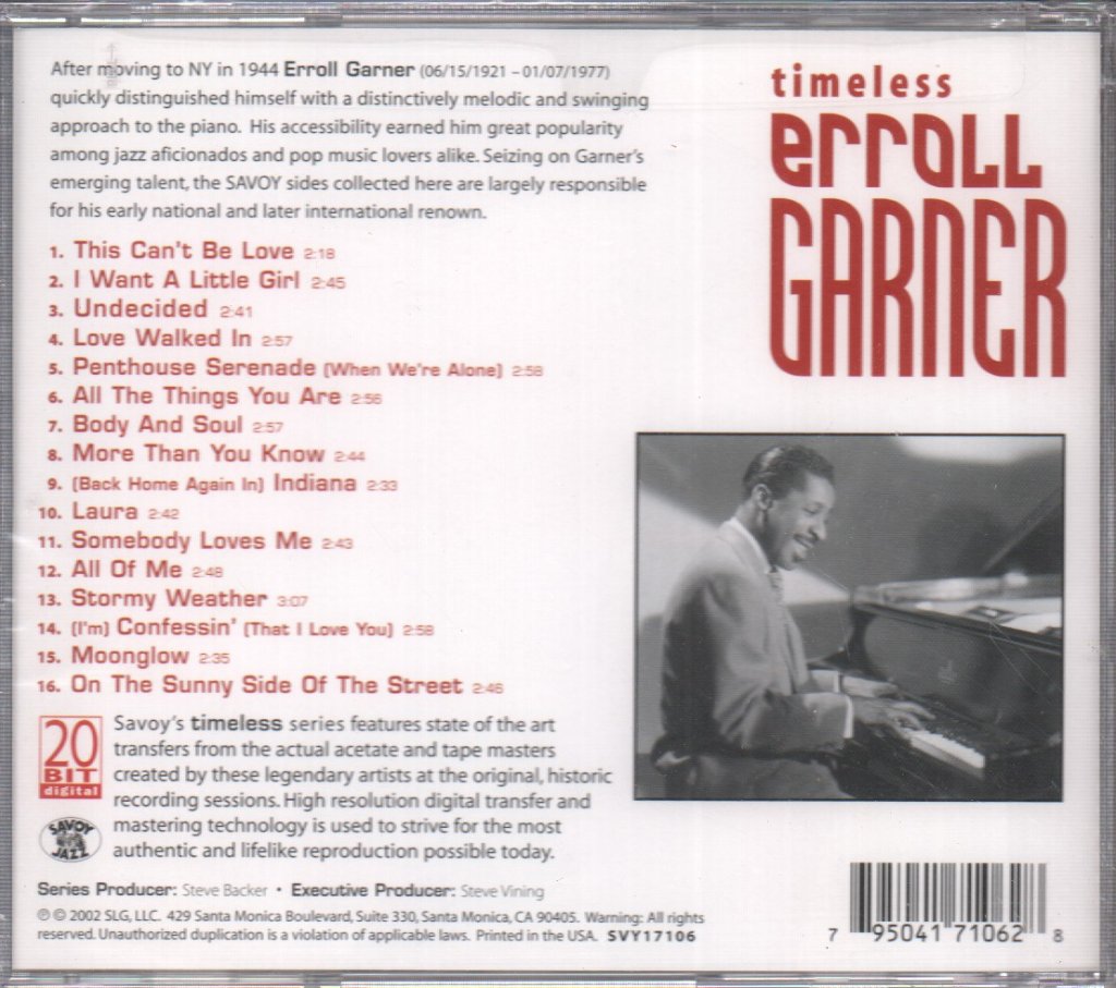 Erroll Garner - Timeless - Cd