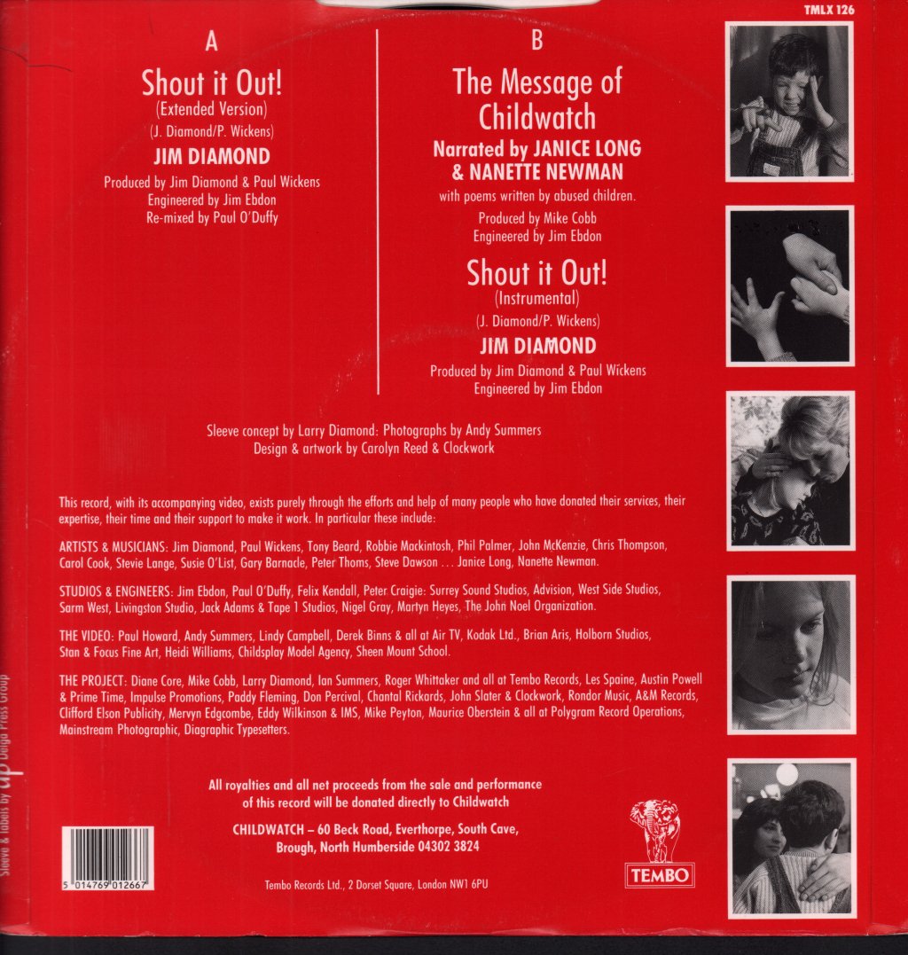 Jim Diamond - Shout It Out - 12 Inch