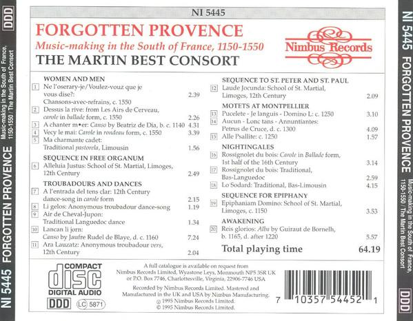 Martin Best Consort - Forgotten Provence - Music-making In The South Of France, 1150-1550 - Cd