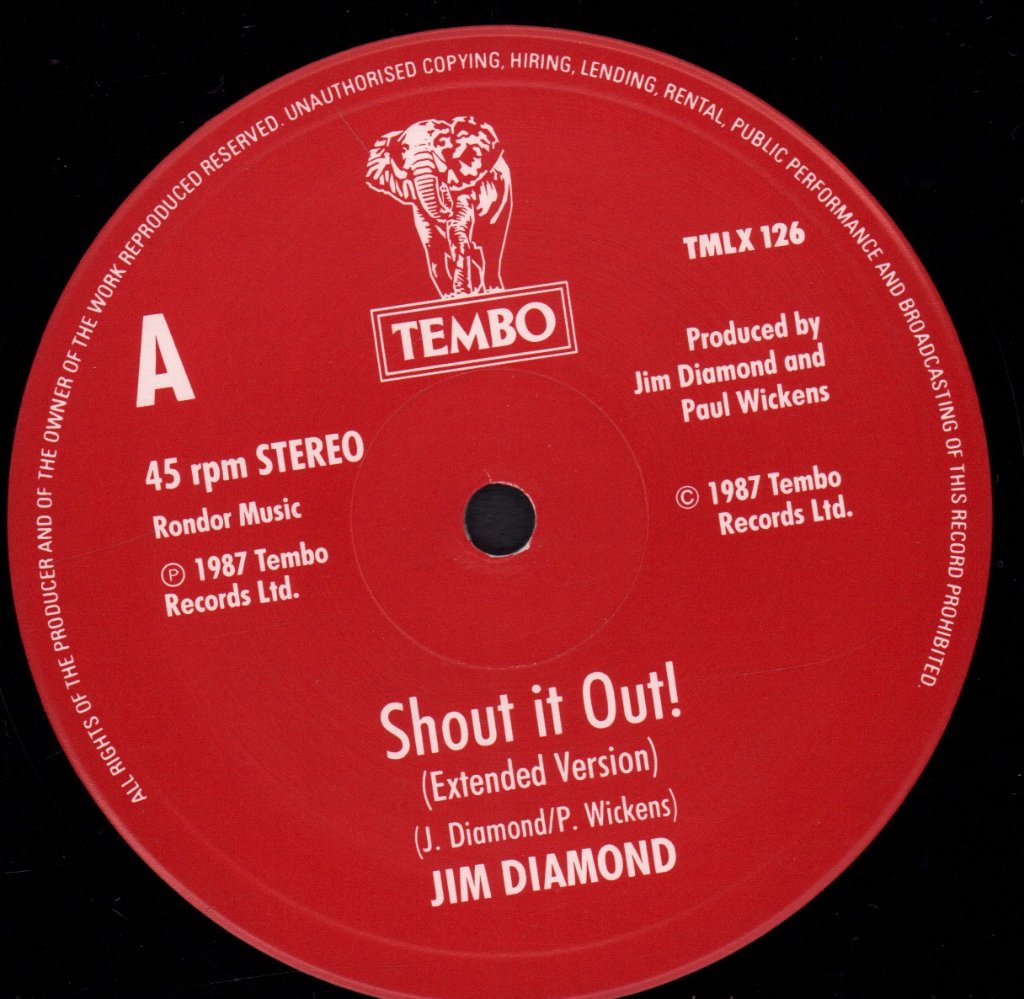 Jim Diamond - Shout It Out - 12 Inch