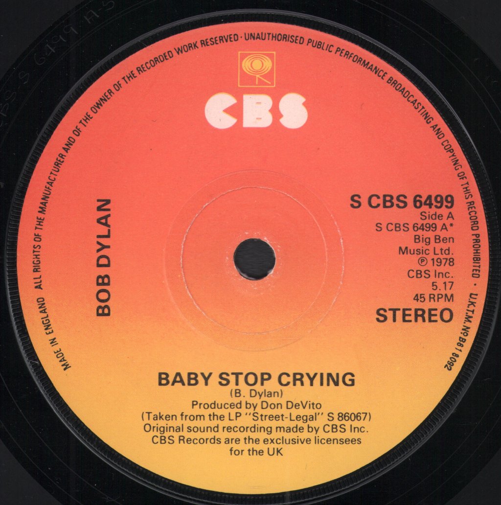 Bob Dylan - Baby Stop Crying - 7 Inch