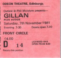 Odeon Theatre Edinburgh 7Th November 1981