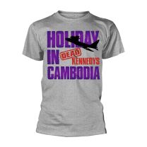 Plastic Head Men's Dead Kennedys Holiday In Cambodia 2 Crew Neck Short Sleeve T-Shirt, Grey, Large - Large
