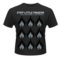 Plastic Head Men's Stiff Little Fingers Inflammable Materia T-Shirt, Black, Small - Small