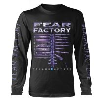 Fear Factory T Shirt Demanufacture Band Logo Official Mens Black Long Sleeve S - Small