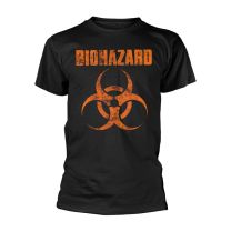 Biohazard Logo Men T-Shirt Black L, 100% Cotton, Regular - Large