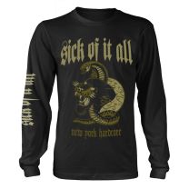 Sick of It All T Shirt Panther York Hardcore Official Mens Black Long Sleeve S - Small