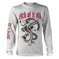 Sick of It All T Shirt Eagle York Hardcore Official Mens White Long Sleeve S - Small