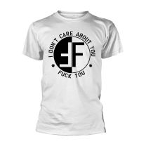 Fear T Shirt I Dont Care About You Band Logo Hardcore Punk Official Mens White S - Small