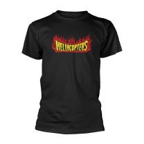 Hellacopter T Shirt Flames Band Logo Official Mens Black Xl - X-Large