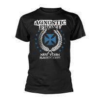 Agnostic Front Blue Iron Cross Men T-Shirt Black M, 100% Cotton, Regular