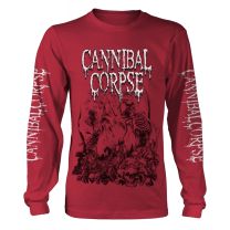 Cannibal Corpse Pile of Skulls 2018 Men Long-Sleeve Shirt Red M, 100% Cotton, Regular - Medium