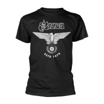 Saxon T Shirt Est 1979 Eagle Band Logo New Official Mens Black - Medium