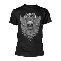 Amon Amarth T Shirt Grey Skull Band Logo Official Mens Black Xl
