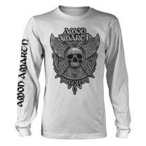 Amon Amarth T Shirt Grey Skull Official Mens White Long Sleeve Xxl - Xx-Large