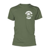 Black Label Society T Shirt Skull Band Logo Pocket Official Mens Olive S - Small