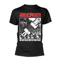 Angelic Upstarts T Shirt We Gotta Get Out of This Place Official Mens Black Small - Small