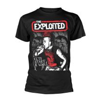 Exploited T Shirt Lets Start A War Distressed Logo Official Mens Black M - Medium